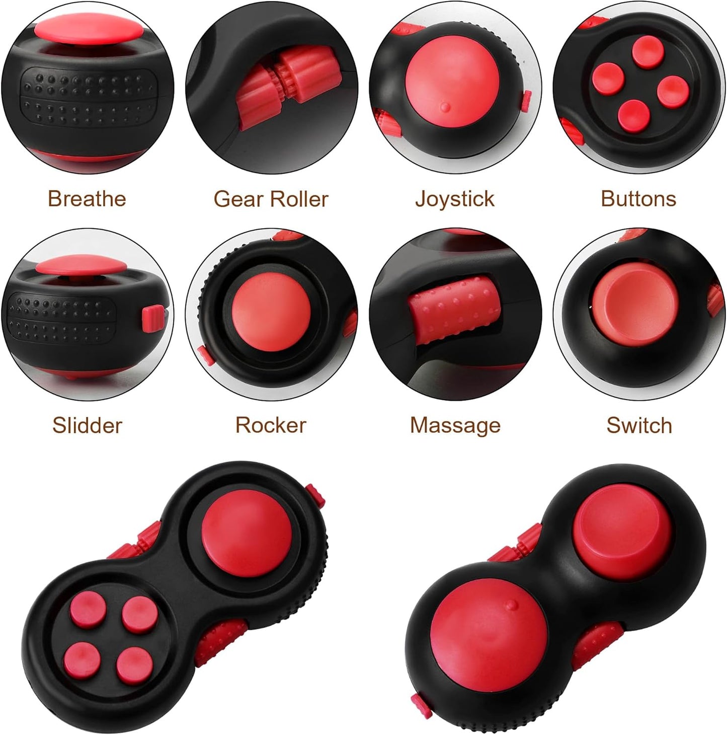 Quite Fidget Toys for Kids, Fidget Toys Adults, Toys for Ages 8-13, Sensory Toys for Kids with Autism, Party Favor Toys for Kids 3-5 (Red)