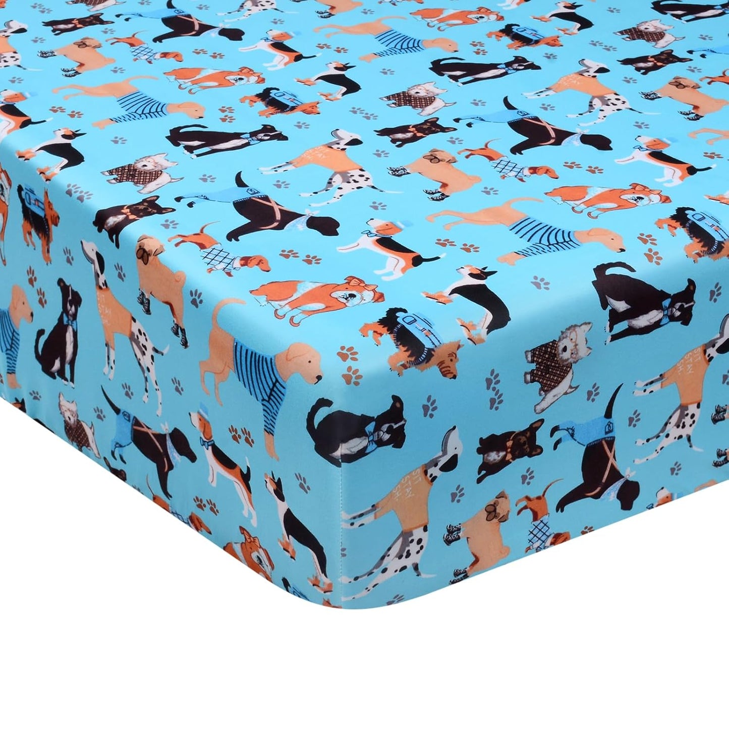 Crib Sheet - Fitted Crib Sheet Baby Sheet for Standard Crib and Toddler mattresses Nursery Bedding Sheet Crib Mattress Sheets for Boys and Girls 1 Pack Dog Toddler Sheet by UOMNY