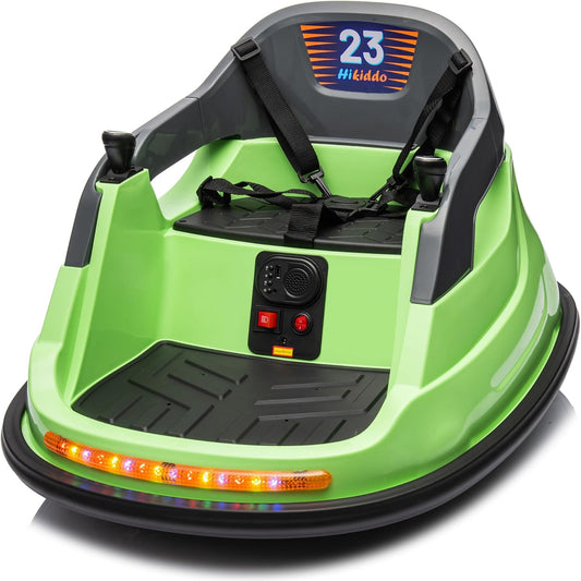 Baby Bumper Car, 6V Electric Kids Bumper Car for Toddlers with Remote Control, Bluetooth - Green