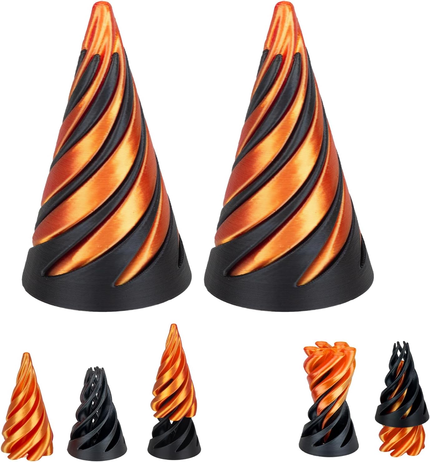 Impossible Cone, Spiral Decompression Toy, Spiral Cone Fidget Toys Impossible Pyramid Passthrough Sculpture, Mini Cones Pass Through Pyramid Fidget Toy for Stress and Anxiety Relaxing (2PCS)