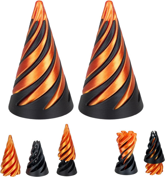 Impossible Cone, Spiral Decompression Toy, Spiral Cone Fidget Toys Impossible Pyramid Passthrough Sculpture, Mini Cones Pass Through Pyramid Fidget Toy for Stress and Anxiety Relaxing (2PCS)