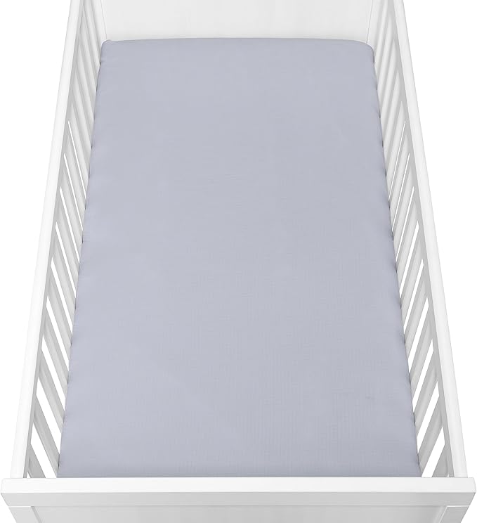 Newton Baby Fitted Single Layer Crib Sheet (2-Pack) - Ultra Breathable and Soft, Organic Cotton, Fits All Standard Cribs, Twilight Grey