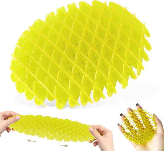 Fidget Worm Toy,Yellow Worm Big Fidget Toys Adults and Kids, Funny Stretchy Sensory Stress Toys, Fidget Sensory Squeeze Toys, Relieves Stress and Anxiety Finger Toys for Kids with Autism ADHD