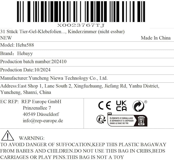 31PCS Animal Jelly Stickers, Thick Window Door Clings Removable Reusable Gel Clings Decals for Kids Toddlers Adults Home Classroom Nursery Animal Theme Party Supplies Decorations (Not Edible)