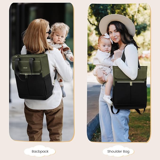 LOVEVOOK Diaper Bag Backpack with Insulated Pockets, Changing Pad, Pacifier Case, Anti-Theft Travel Backpack for Women