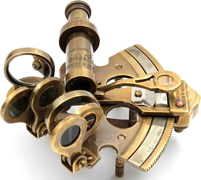 Nautical Bronze Sextant – Solid Brass Maritime Astrolabe | Vintage Ship Navigation Instrument for Nautical Decor, Collectibles, Maritime Gifts, and Navigational Tools