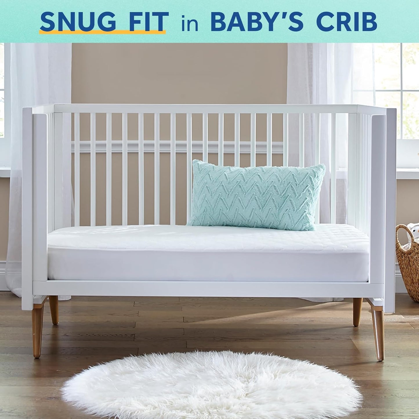 Sealy Baby Cozy Cool Hybrid Breathable Crib Mattress, GREENGUARD GOLD Certified, Made in USA, Cooling Foam, 2 Stage, Toddler Bed Fit, 204 Coils & Cotton Cover, Safety & Quality Tested, 52x28"