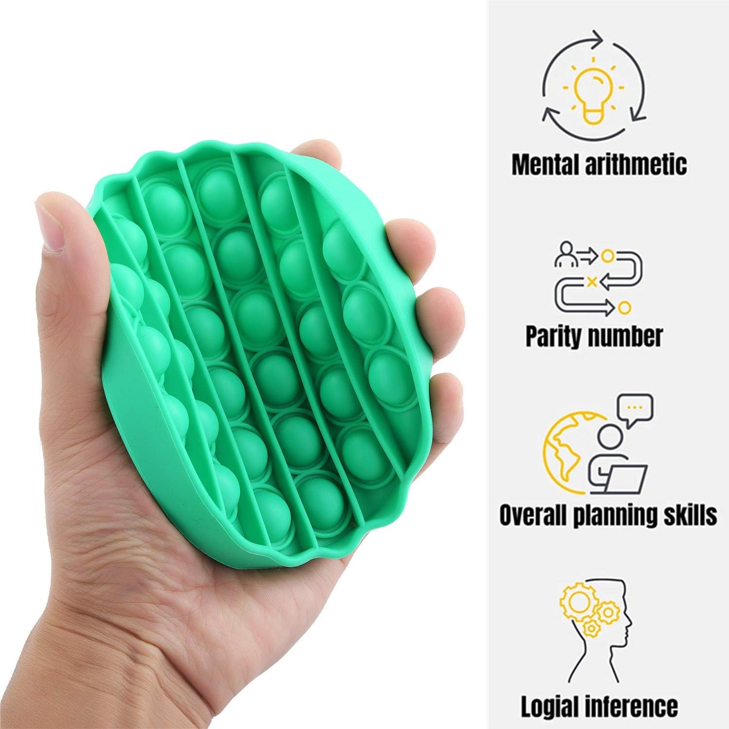 5 Packs Pop Sensory Fidget Toys, Push Bubble Fidget Sensory Toys, Silicone Pressure Relieving Toys, Silicone Squeeze Sensory Toys, Round