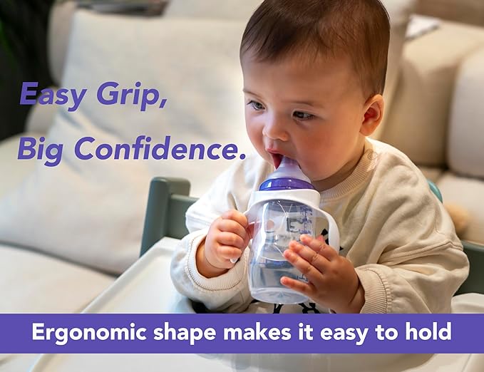 Compatible Baby Bottle Handle for Lansinoh 5oz & 8oz Bottles, Easy-Grip, Ergonomic Design for Little Hand, Leak-Proof, Slip-Resistant, BPA-Free, Helps Babies Transition to Independent Drinking, 3-Pack