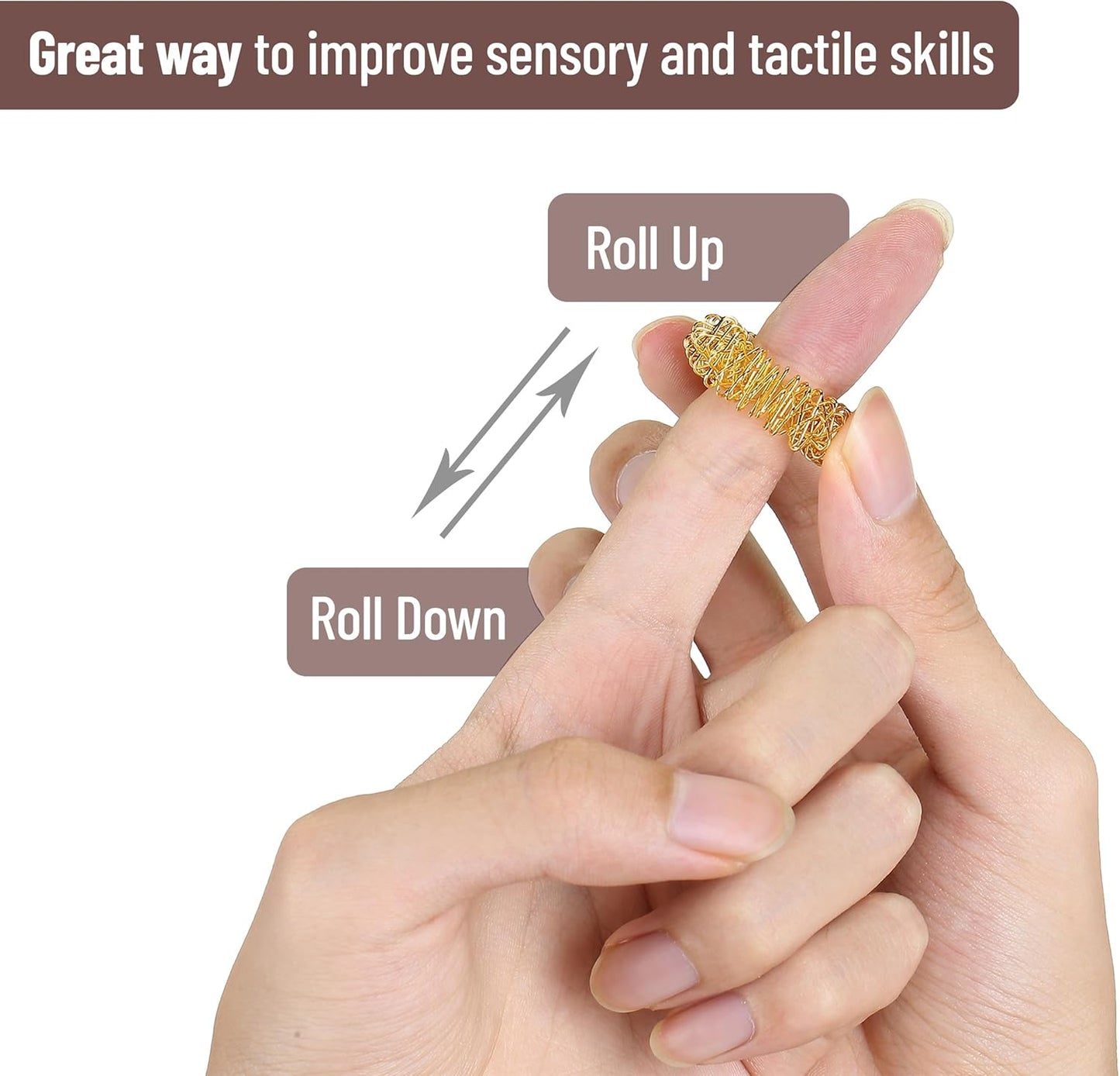 Mr. Pen- Spiky Sensory Rings, 10 Pack, Stress Relief Fidget Sensory Toys, Fidget Rings, Fidget Ring for Anxiety, Stress Relief Rings, Massager for Fidget ADHD Autism, Silent Stress Reducer Ring