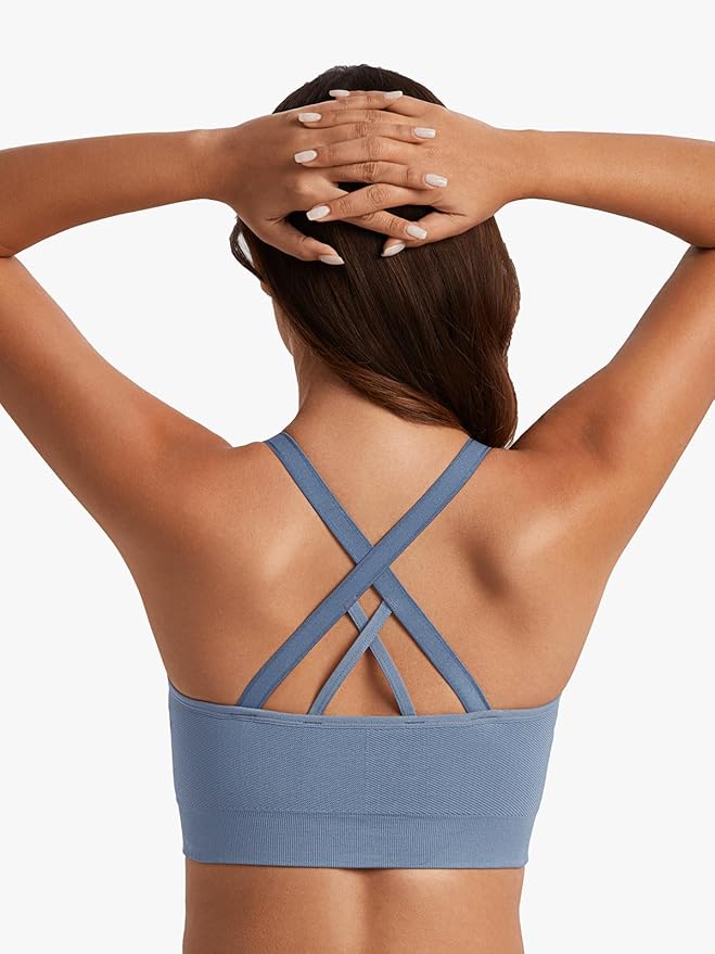 Angelhood Nursing Bras for Breastfeeding, Seamless Nursing Sports Bra Medium Impact Support Maternity Bras for Pregnancy