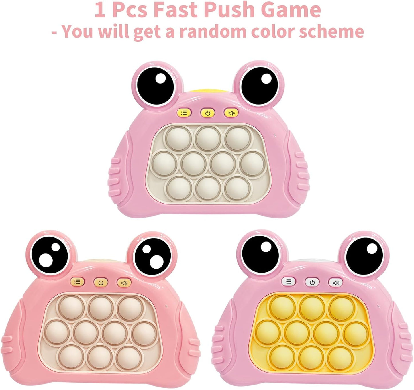 Fast Push Pop Pro Light Up Fidget Bubble Game Controller, Puzzle Pop Pro Game Fidget Toys Adults Handheld Bubble Pop Fidget Game Console Anti-Anxiety Autism Electronic Pop Toy