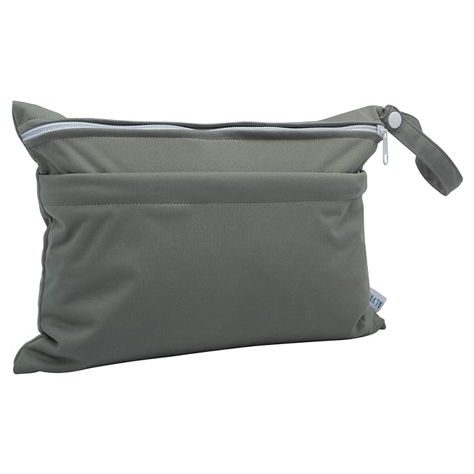 ALVABABY 3pcs Baby Cloth Diaper Wet/Dry Bags|Waterproof Reusable with Two Pockets|Travel, Beach, Pool, Daycare, Soiled Baby Items,Yoga，Gym Bag for Swimsuits or Wet Clothes 3L-B29