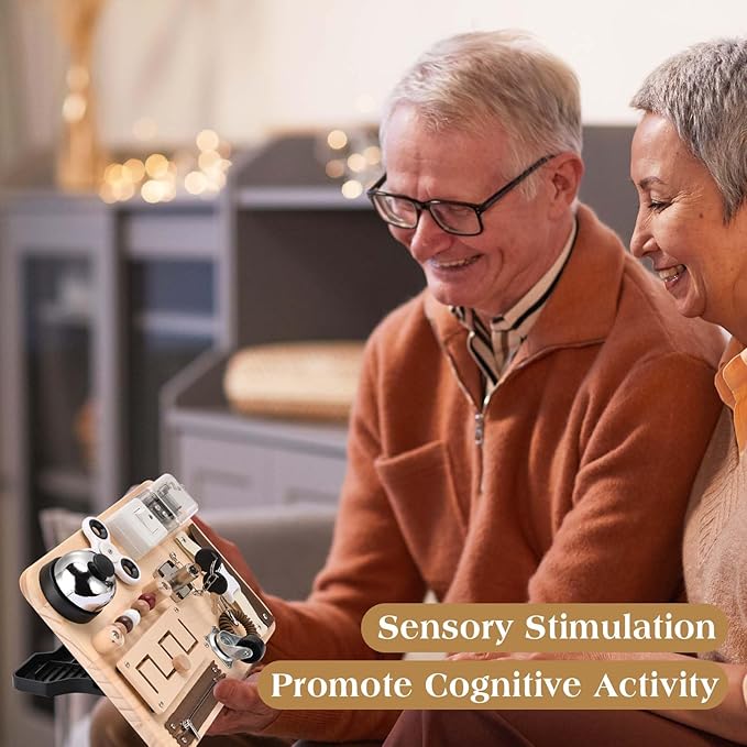 Dementia Activities for Seniors-Fidget Busy Board-Alzheimers Products for Elderly-Memory Games for Autism Adult-Dementia Gadgets-Sensory ADHD Toys-Anxiety Relief Items-Gift for Seniors