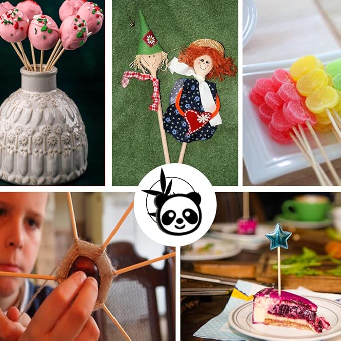 1 x 36 Inch 2 PCS Dowel Rods Wood Sticks Wooden Dowel Rods - Unfinished Bamboo Sticks - for Crafts and DIYers