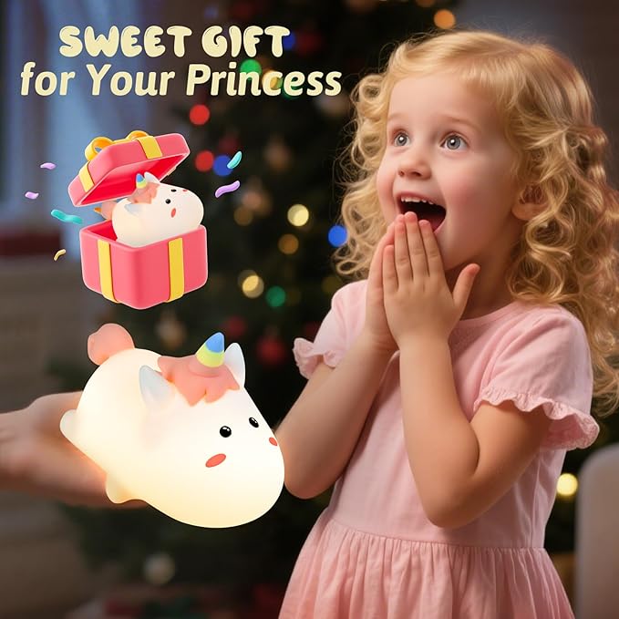Dealswin Night Light for Kids, Cute Animal Touch lamp, Color Changing Silicone LED Night Light, Table Lamp Bedside Lamp Nursery Night Lamp Gifts for Girls Toddler Baby Room Decor