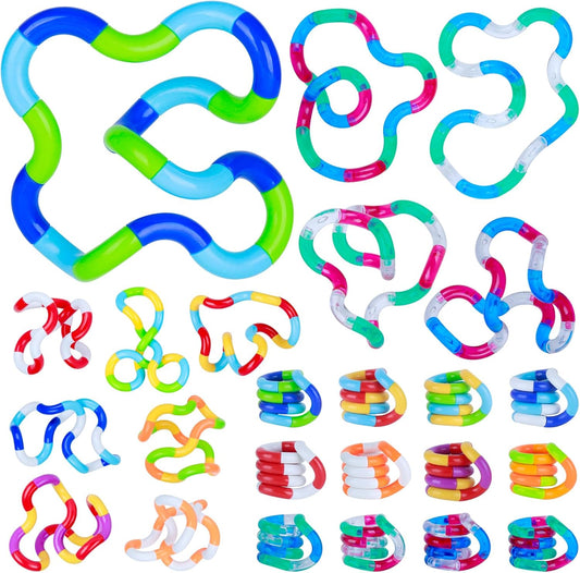 Classic (24-Pack) Fidget Twist Toys Brain Imagination Tools Multicolored Quiet Fidget Toys for Kids and Adults - Fidget Toy for Classroom Kids Silent ADHD - Gift for Teens and Adults