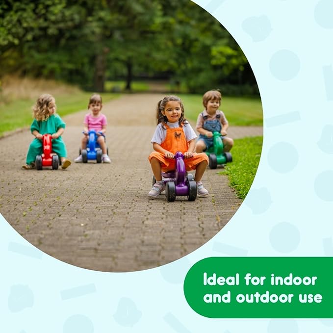 Careplay 2-in-1 Puppy Push & Ride-on Toy, Indoor & Outdoor Use, Low Profile Seat, Recommended for Children up to 50lbs, Durable Construction, Made in The USA (Green)