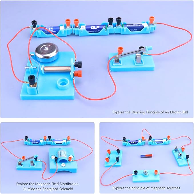Physics Labs Basic Electricity Discovery Circuit and Magnetism Experiment kit for High School Students, STEM Kits for Learning Starter Electromagnetism Elementary Electronics