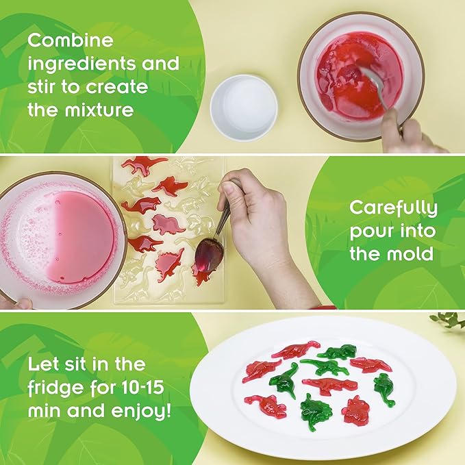 Thames & Kosmos Dinosaur Gummy Candy Lab, Tasty Labs STEM Experiment Kit, Make Your Own Dinosaur-Shaped Gummies, Explore Chemistry in Cooking, Safe to Eat, Ages 6+, Made in USA