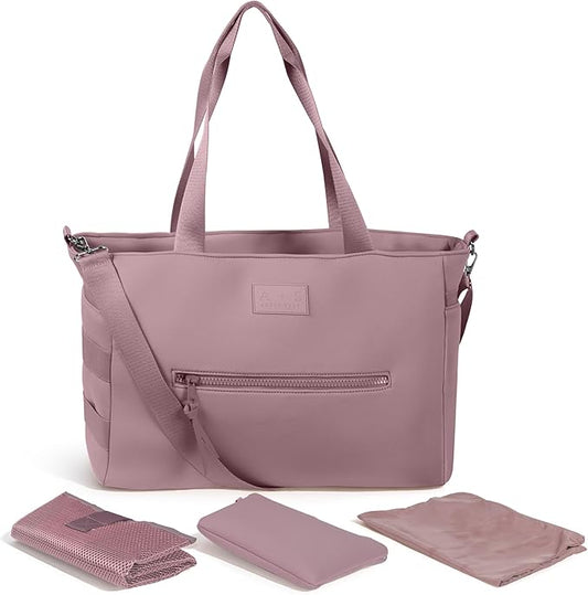 A + S Luxxe Diaper Bag Tote – Stylish, Large Baby Bag with Stroller Straps, Insulated Pockets, Changing Mat & Waterproof