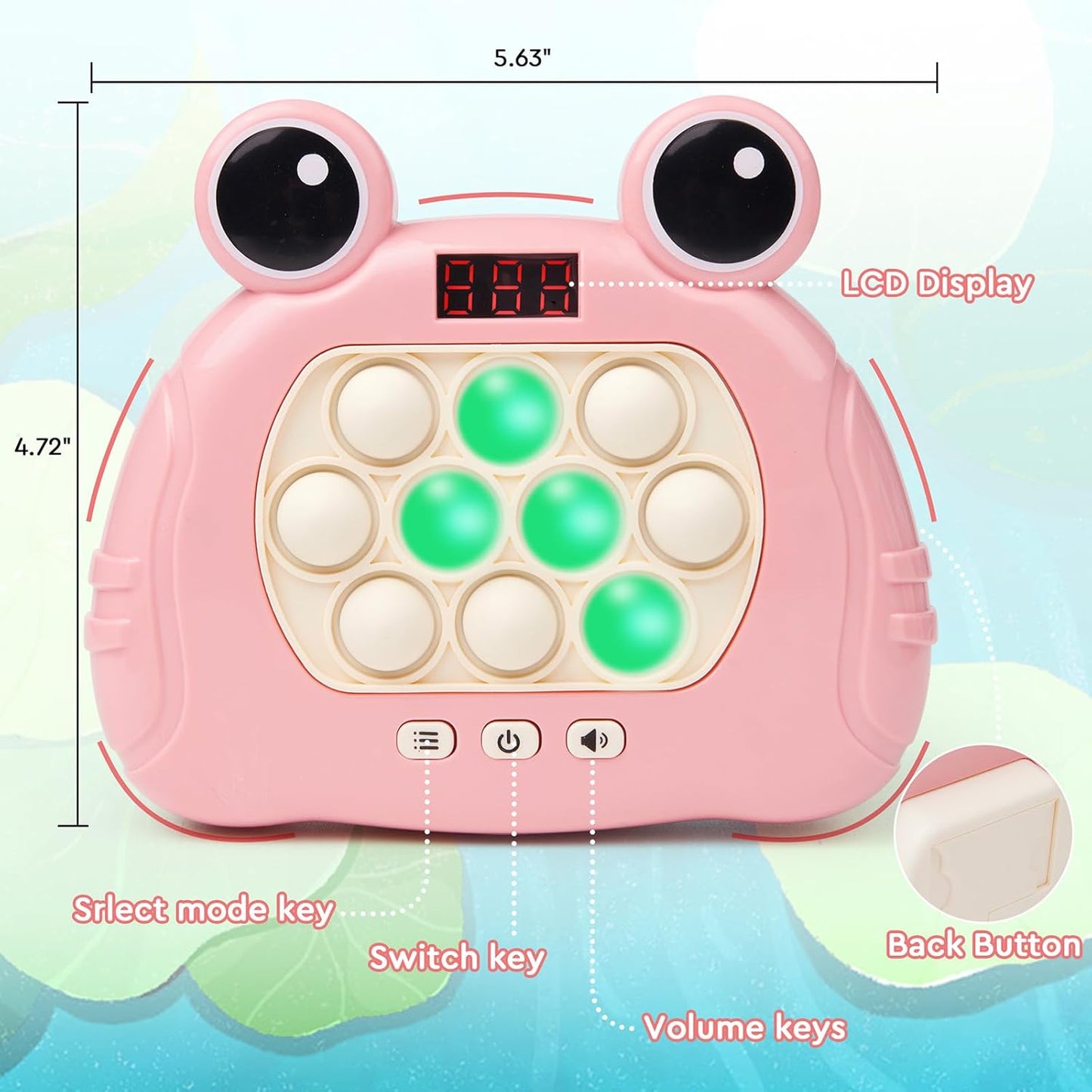 Fast Push Bubble Game, Light Up Fidget Toys, Fast Push Sensory Toys, Stress Relief Bubble Pop Puzzle Game Machine for Kids and Adults