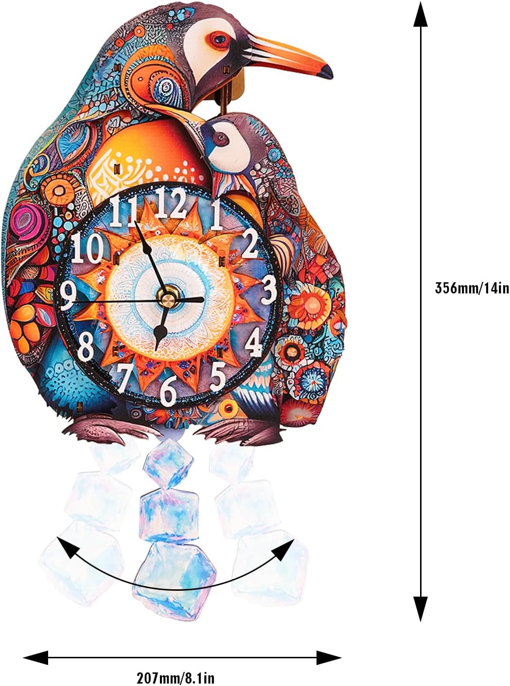 3D Puzzles for Adults Clock-Penguin Family Design Model Kit-Mechanical DIY Pendulum Clock with Arabic Numerals-Desk Home Office Decor Personalized Gift for DIY Lovers