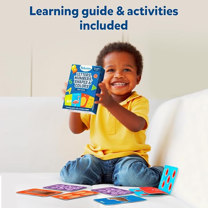 Skillmatics Thick Flash Cards for Toddlers - Letters, Numbers, Shapes & Colors, Montessori Toys, Preschool Learning Activities, Learning Aids, Gifts for Kids Ages 1, 2, 3, 4 Years