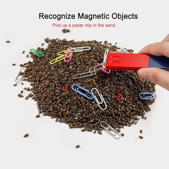Physics Science Kids Magnet Kit for Education Experiment School Home,Including Educational Bar Magnets/Horseshoe Magnets/Magnetic Powder for Kids Students Teachers