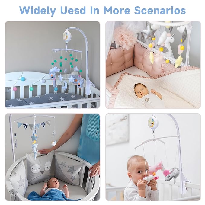 Baby Crib Mobile Arm,VKP Wooden Mobile Arm for Crib Mobile Hanger for Crib Baby Girl Nursery Decor (white1)