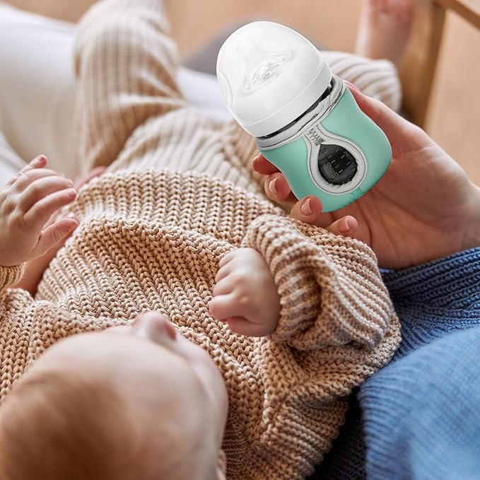 Beautyflier 4oz Glass Baby Bottle Sleeve Covers - Reusable Insulator for Heat/Cold Retention, Moisture Neoprene Holder for Philips 4 oz Avent Glass Natural Bottles (Pink+Green)