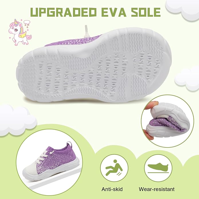 JIASUQI Toddler Shoes for Boys Girls Slip on Sneakers Wide Toe Walking Shoes Toddler Sock Shoes