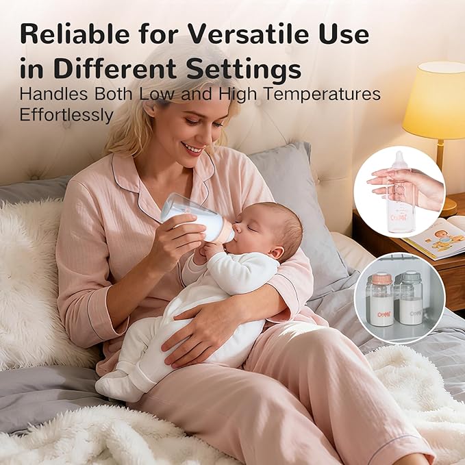 COMI Natural Glass Baby Bottle,Standard Neck Breastmilk Storage Bottle for Fridge,Breast Milk Container,Breast Pump Bottle Compatible with Medela Breast Pump,BPA Free,4PCS (5oz, 2 Gray+2 Pink)