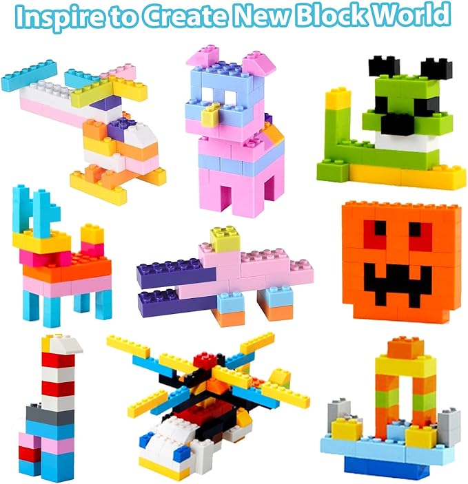 1000PCS Building Bricks, Bulk Classic Building Blocks Set for Girls Compatible with All Major Brands