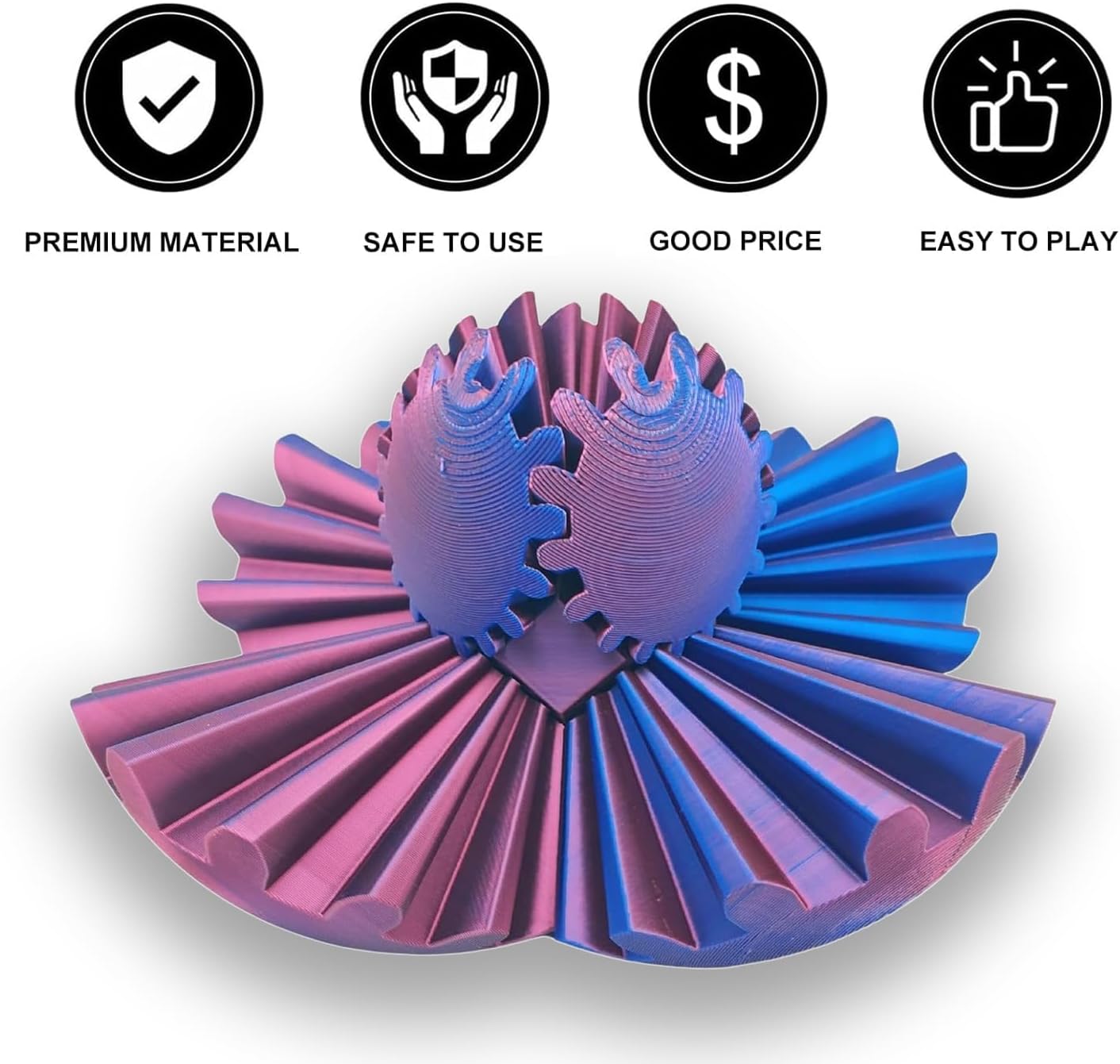 Gear Ball, 3D Printed Gear Ball, 2024 New Gear Ball, Gear Ball Fidget Toy, Activity Gear Ball for Adults, Relaxing fidget Toy (purple)