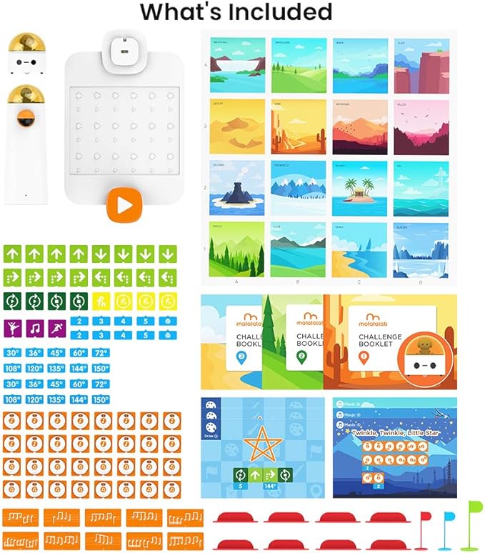 Matatalab Pro Set Coding Robot for Kids Ages 4+, STEM Educational Toy for Kids, Entry-Level Programming DIY Mechanical Building Blocks Robot, Learn to Code with Game