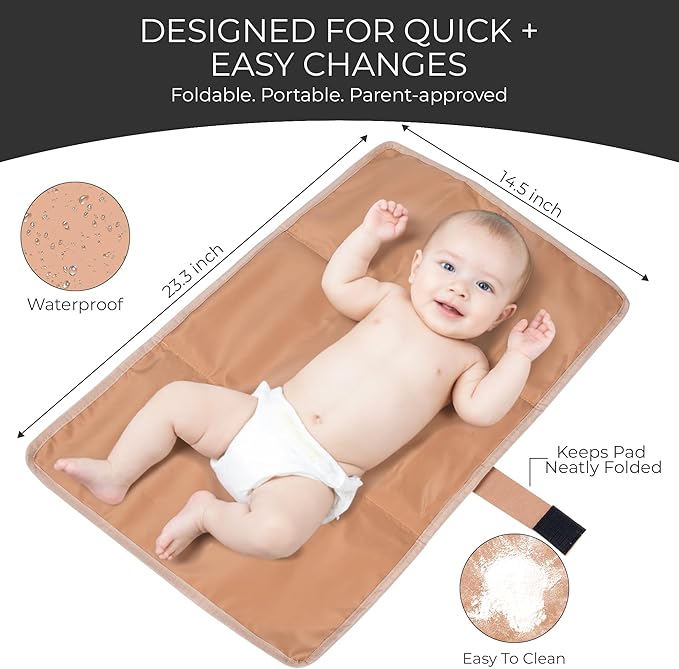 A + S Luxxe Diaper Bag Tote – Stylish, Large Baby Bag with Stroller Straps, Insulated Pockets, Changing Mat & Waterproof