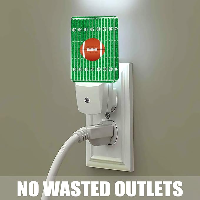 American Football Night Light, Ball Night Lights Plug into Wall Decor for Bedroom,Bathroom, Hallway, Kitchen, Dusk to Dawn Sensor Nightlights for Boys Girls Women Men Room Gifts