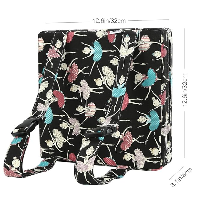 Zicac High Chair Portable Booster Seat Cushion Travel Dining Seat Pad for Toddler Kids Baby Infant Washable Thick Chair Seat Pad (Black)