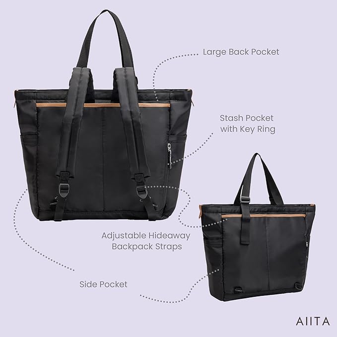 Diaper Bag Tote,Baby Diaper Bags,Convertible Diaper Bag Backpack,Crossbody Tote Bag for Women,Stylish Shoulder Bag with Changing Pad,Baby Registry, Work Tote,Travel Gym Bag,Black