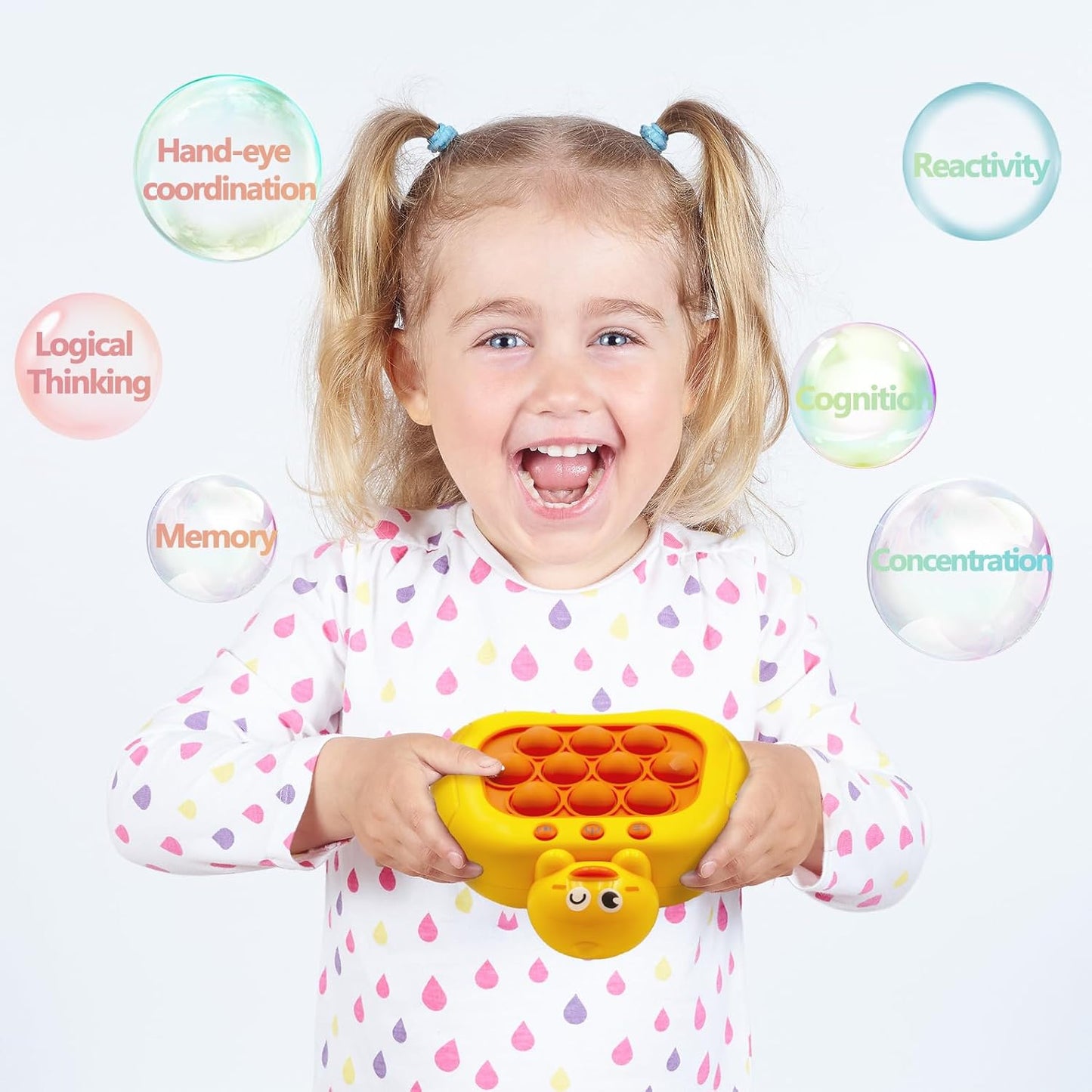 Quick Push Pop Game Fidget Toys Pro for Kids Adults, Handheld Puzzle Game Machine, Squeeze Poppet Sensory Fast Push Bubble Toy,Party Game,Birthday Gitfs Duck