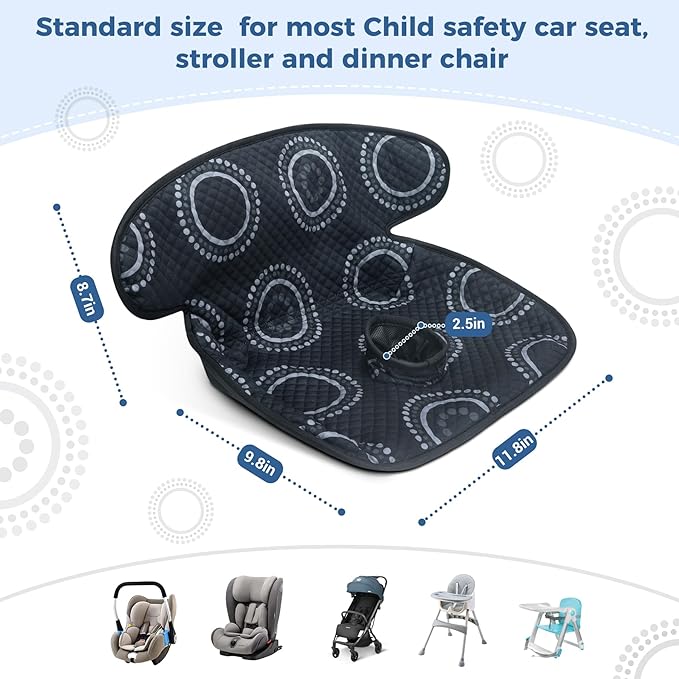 COOLBEBE Car Seat Protector for Potty Training, 2 Pack Dry Waterproof Car Seat Liner Toilet Training & Strap Covers Set for Baby Infant Toddler, Piddle Pads Cover Pad for Strollers, Carseat (Black)