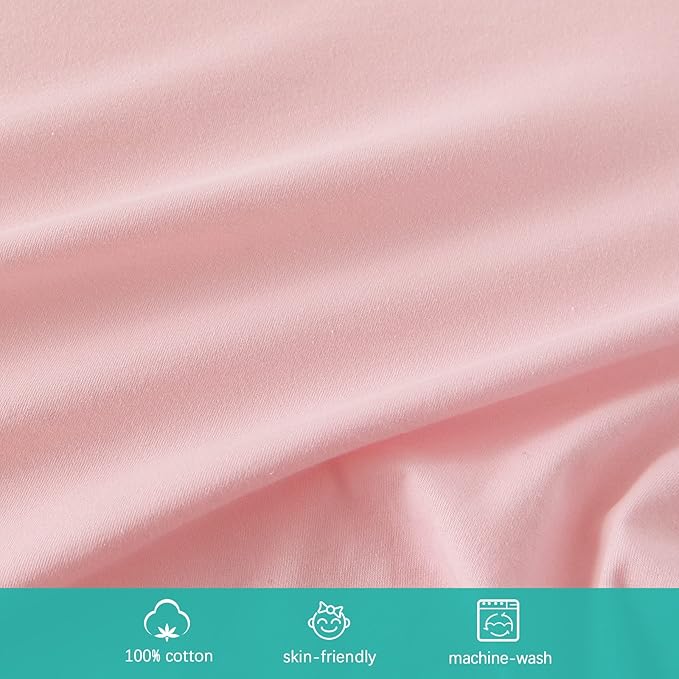 Bassinet Sheets Fit for ANGELBLISS, Jimglo, Mika Micky and Nordmiex Baby Bassinet Bedside Sleeper,100% Cotton, 2 Pack, Ultra Soft Bassinet Sheet, White and Pink
