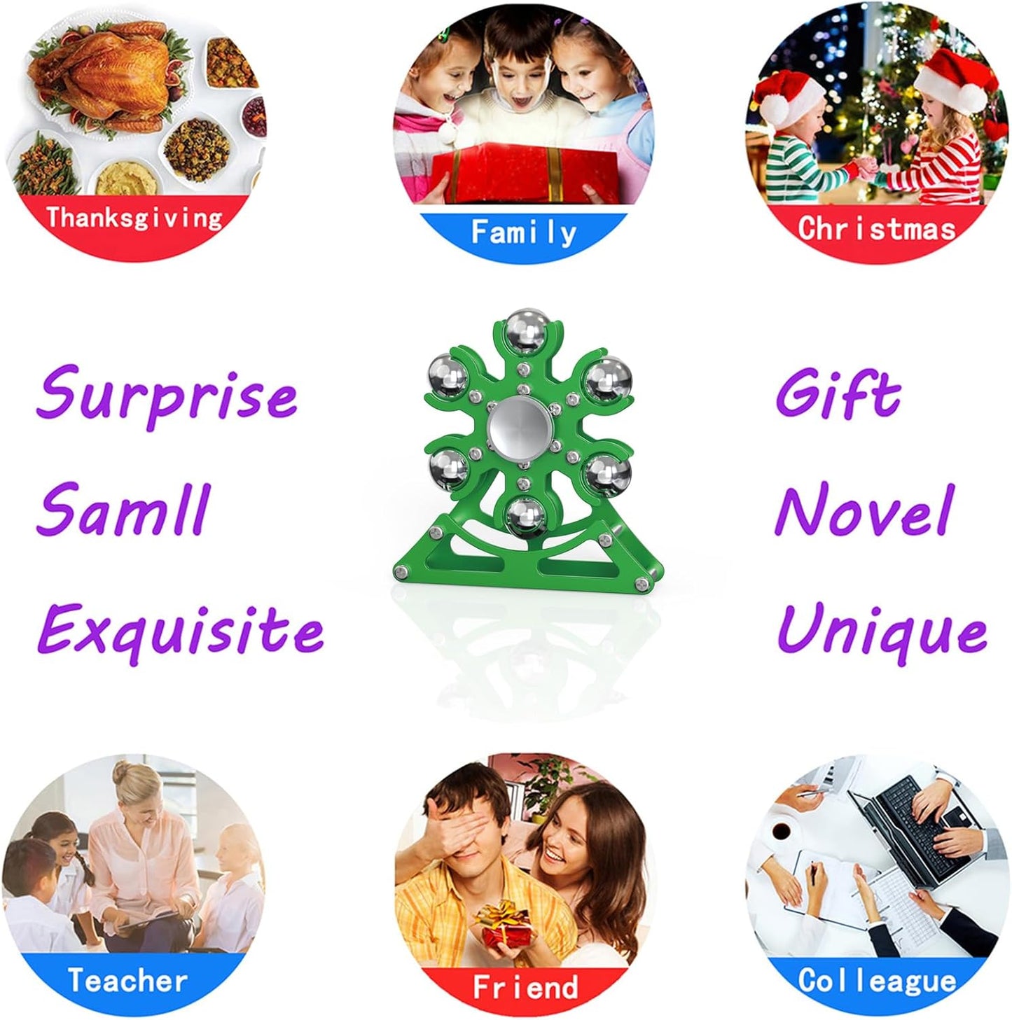 Desk-Fidget-Toys Ferris-Wheels-Spinner: Metal Kinetic-Fidget-Spinner 4mins, EDC-Toy Cool-Gadgets for School Office Christmas, ADHD Tools Gift Cool-Stuff Stress Relief Gift for Kid Children Teen Adult