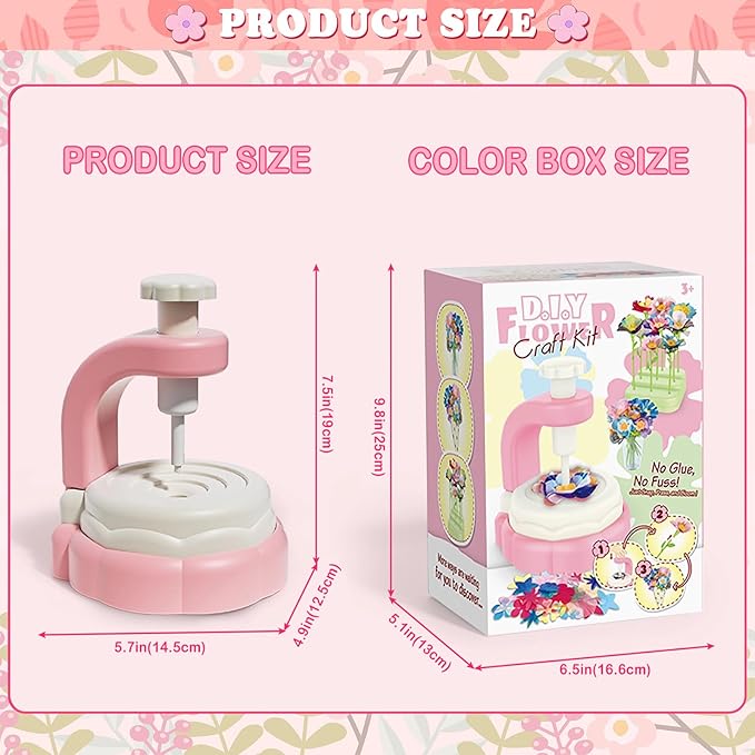 Autotechnx 216PCS Fabric Flower Bouquets Toys, Arts and Crafts for Kids Ages 3-12, DIY Flower Bouquet Kit, Girls & Boys Birthday Gift Ideas, Creative Preschool Learning Educational Toys