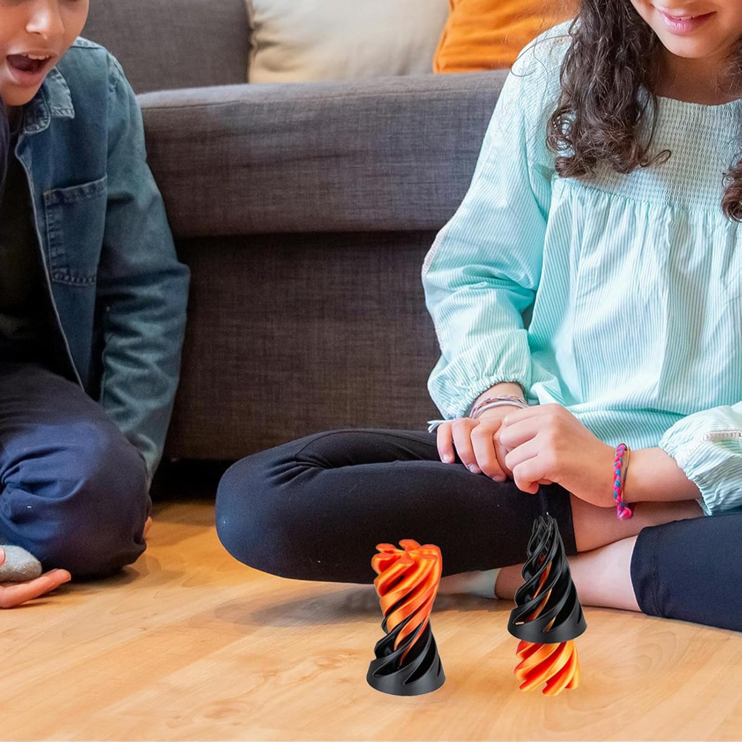 2Pcs Impossible Cone, Spiral Cone Fidget Toy 3D Printed Spiral Fidget Toys Impossible Pyramid Passthrough Sculpture, Mini Cones Pass Through Pyramid Fidget Toy for Stress and Anxiety Relaxing