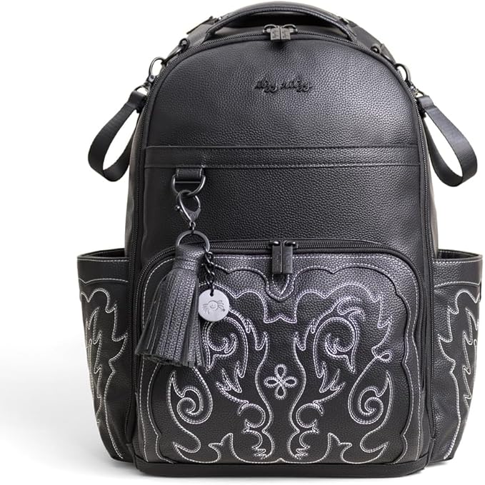 Itzy Ritzy Diaper Bag Backpack – Large Capacity Boss Plus Baby Backpack Diaper Bag Featuring 19 Pockets, Changing Pad, Stroller Clips, and Comfortable Straps (Outlaw)