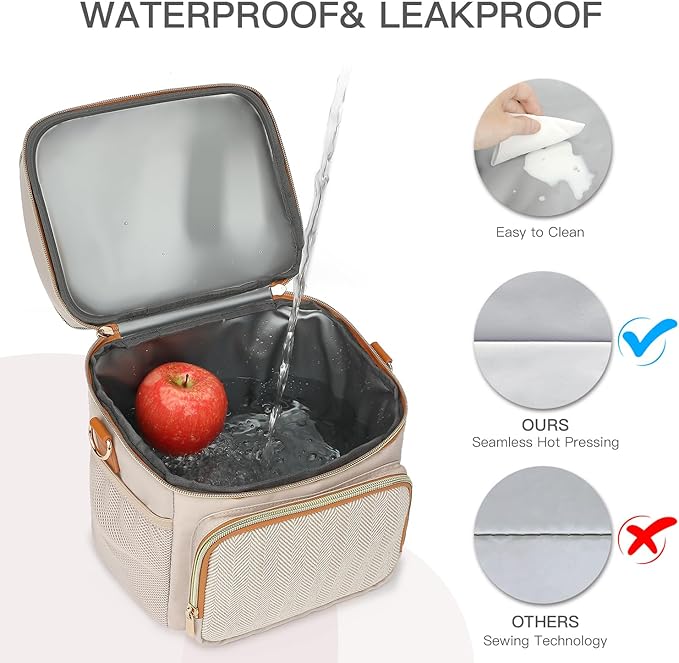 Double Layer Breastmilk Cooler Bag with Ice Pack Insulated Travel Bag for Baby Bottle Breast Milk Storage & Feeding Fits 6 Bottles Up to 9 Ounces Portable Leakproof Bottle Bag for Travel Daycare