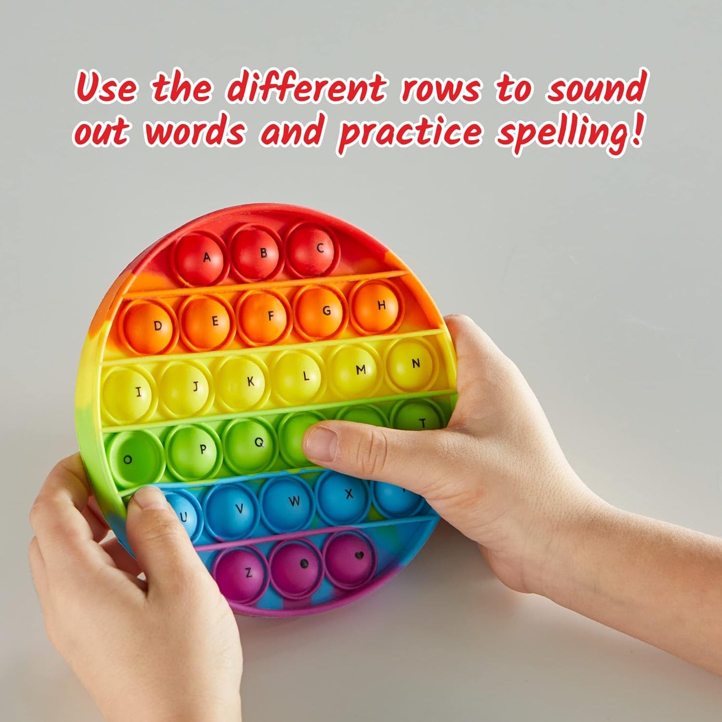 hand2mind Alphabet Sensory Bubble Poppers, Pop Fidget Toys for Kids, Letter Toys, Fine Motor Toys, Fidgets for Classroom, Calm Down Corner Supplies, Science of Reading Manipulatives (Set of 6)