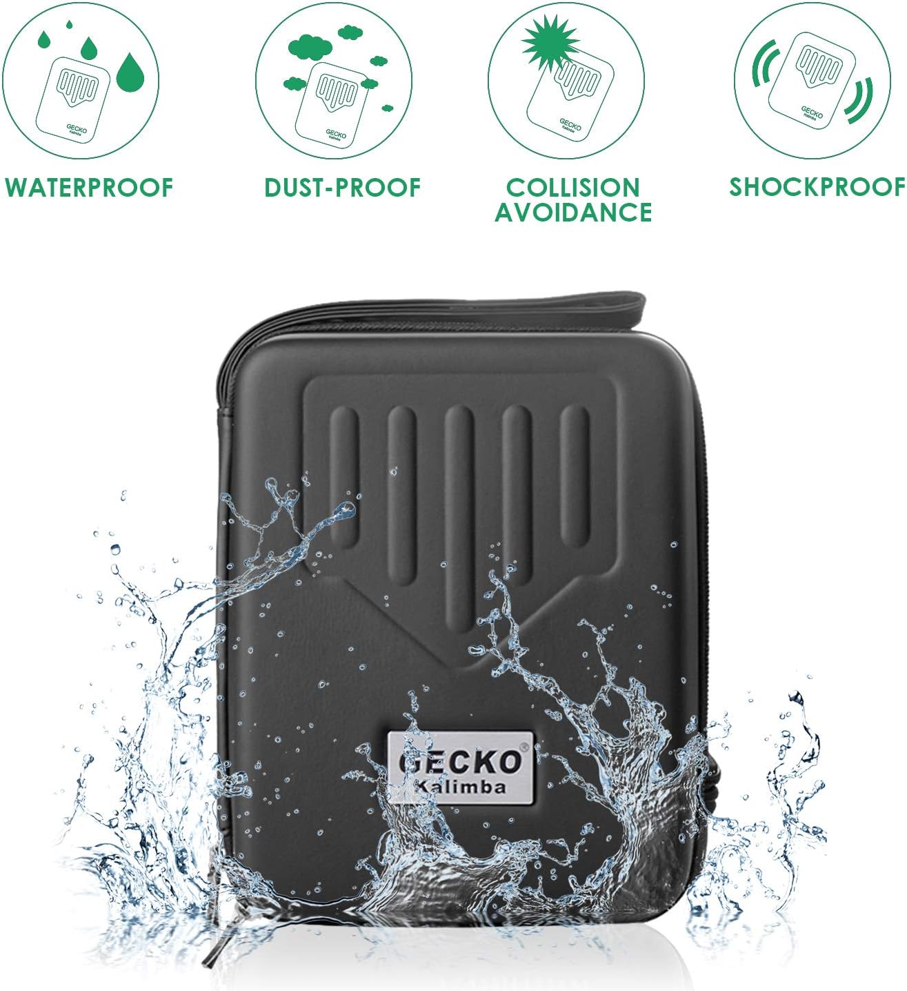 GECKO Kalimba 17 Keys Thumb Piano with Waterproof Protective Box, Tune Hammer and Study Instruction, Portable Mbira Sanza Finger Piano, Meditation Sound, Gift for Beginners and Professional